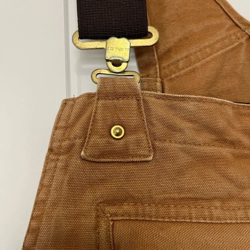 Carhartt Relaxed Fit Bib Overalls 28x30 STAINED SEE PICTURES - Picture 3 of 14